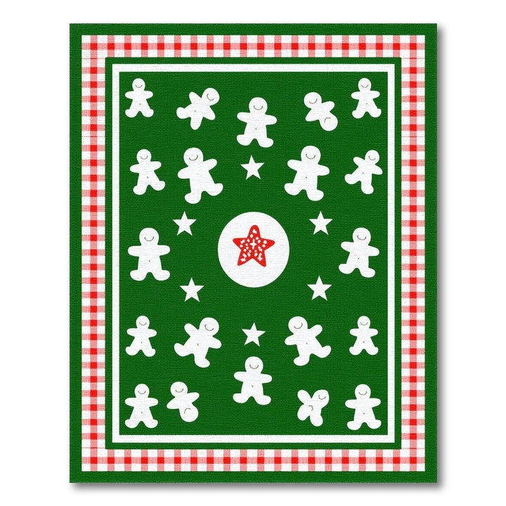Green Gingerbread Men Kids Area Rug