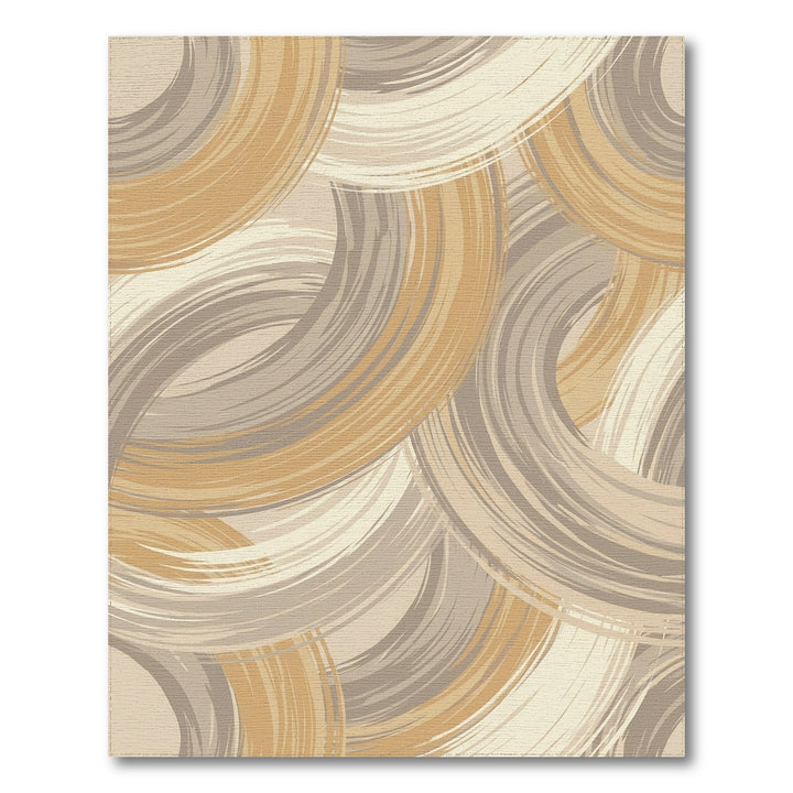 Golden Brown Swirl Abstract Ring Rug