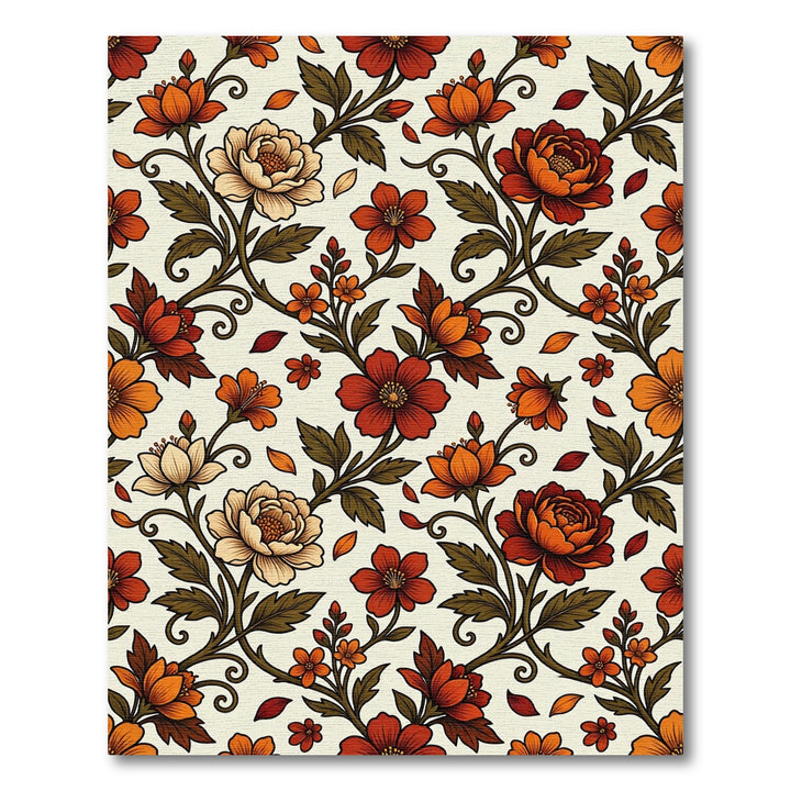 Ornate Autumn Blossom Floral Rug
