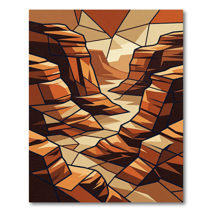 Earthy Canyon Geometric Abstract Rug