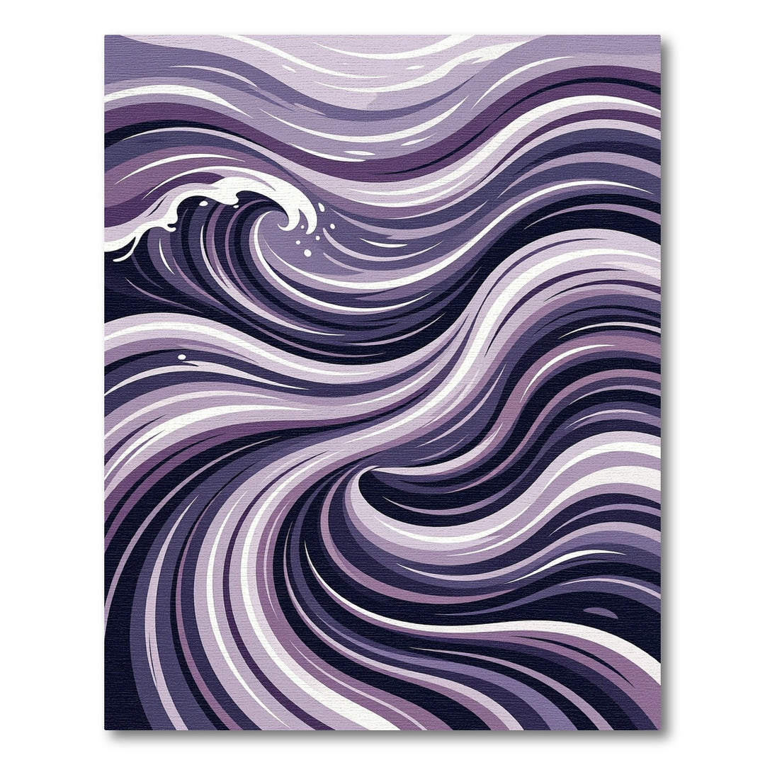 Dark Purple Swirling Wave Abstract Rug