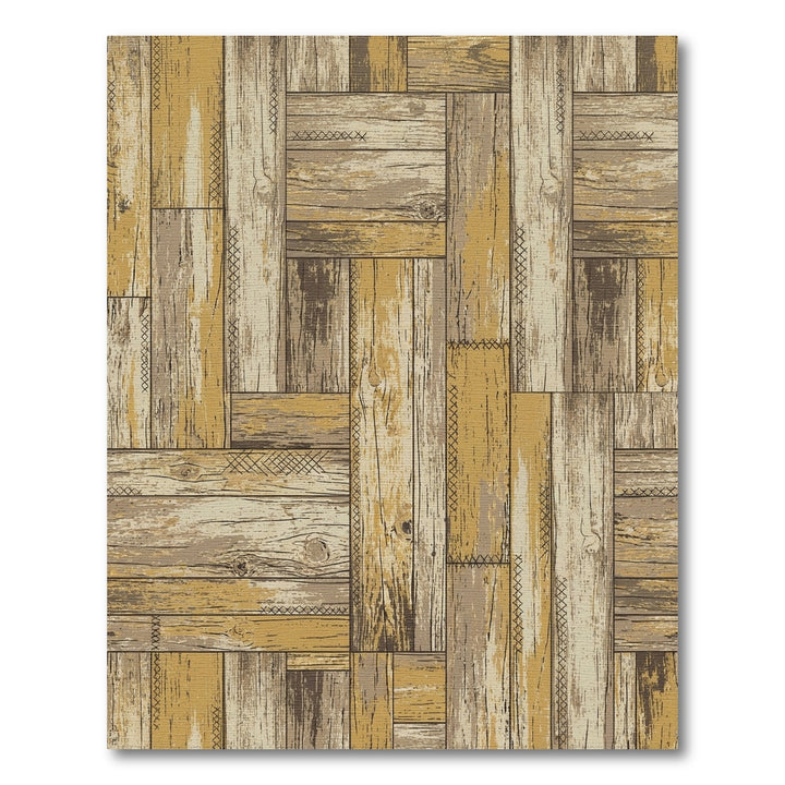 Rustic Weathered Wood Plank Assembly Rug