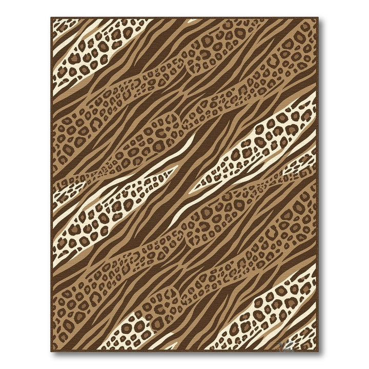 Brown Zebra Leopard Print Area Rug