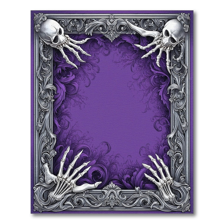 Purple Gothic Skull Skeleton Area Rug