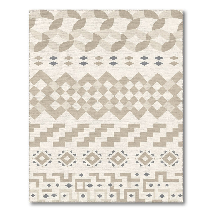 Beige Geometric Lattice Area Rug