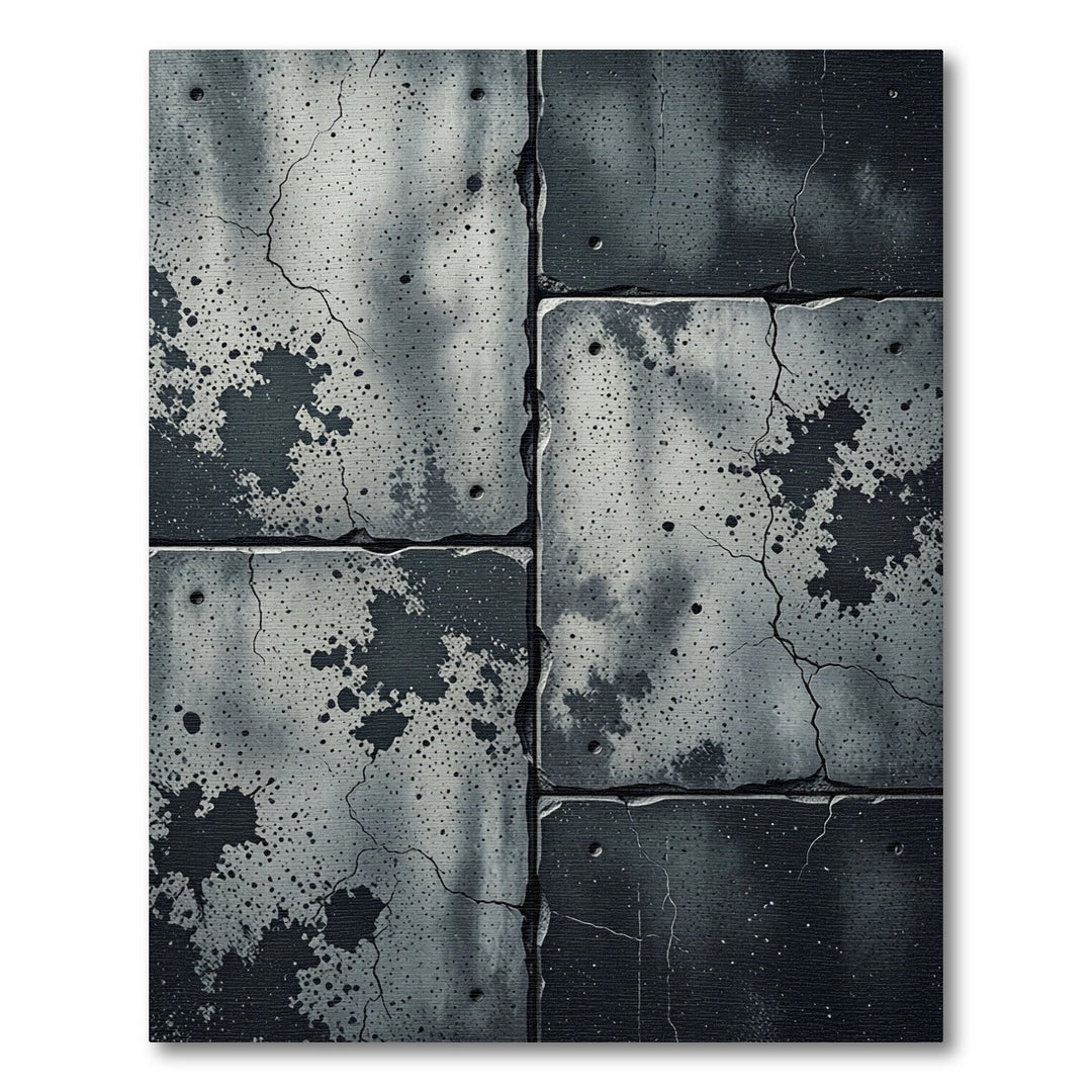 Grayscale Concrete Splatter Grunge Rug