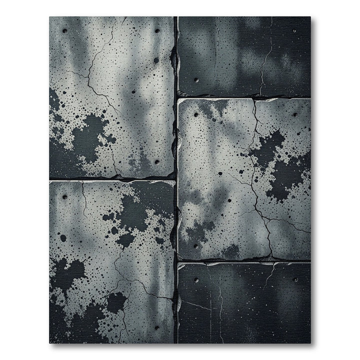 Grayscale Concrete Splatter Grunge Rug
