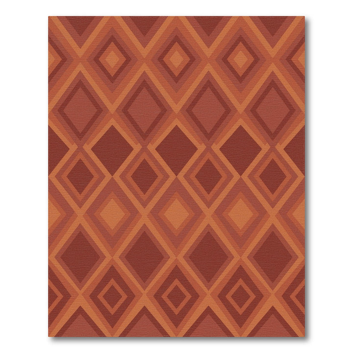 Earthy Tone Geometric Diamond Rug
