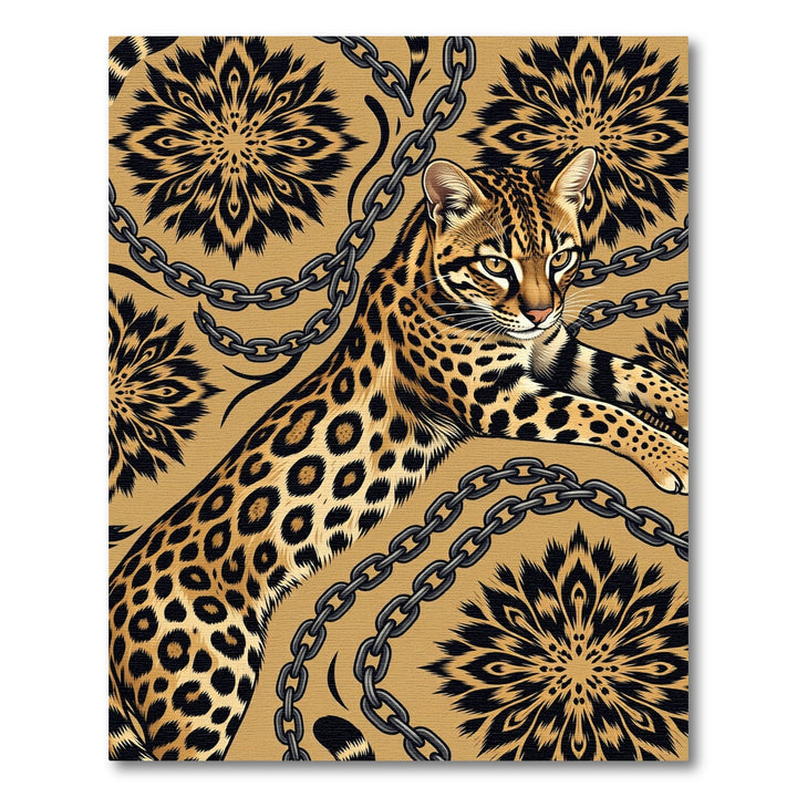 Ocelot Chains Floral Gold Rug
