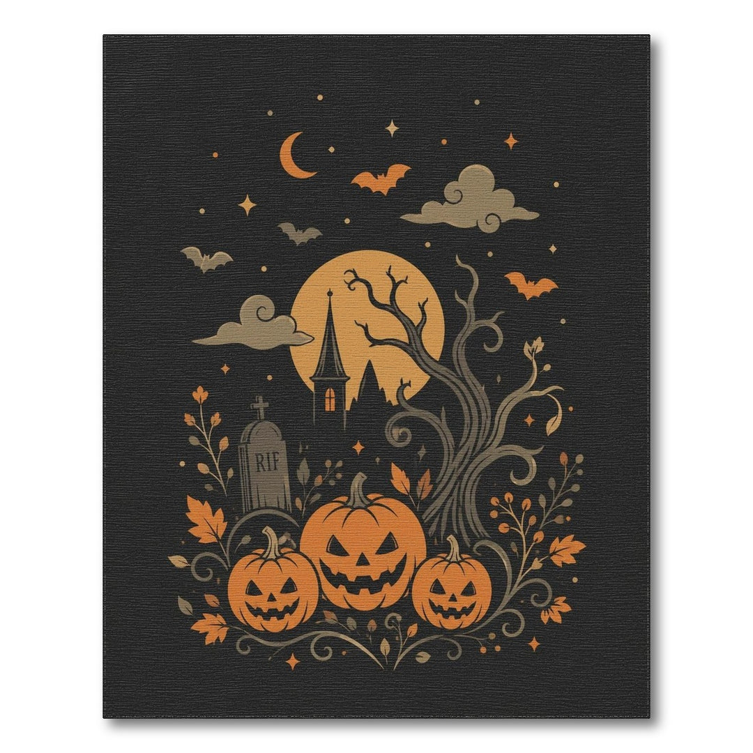 Halloween Pumpkin Moon Area Rug