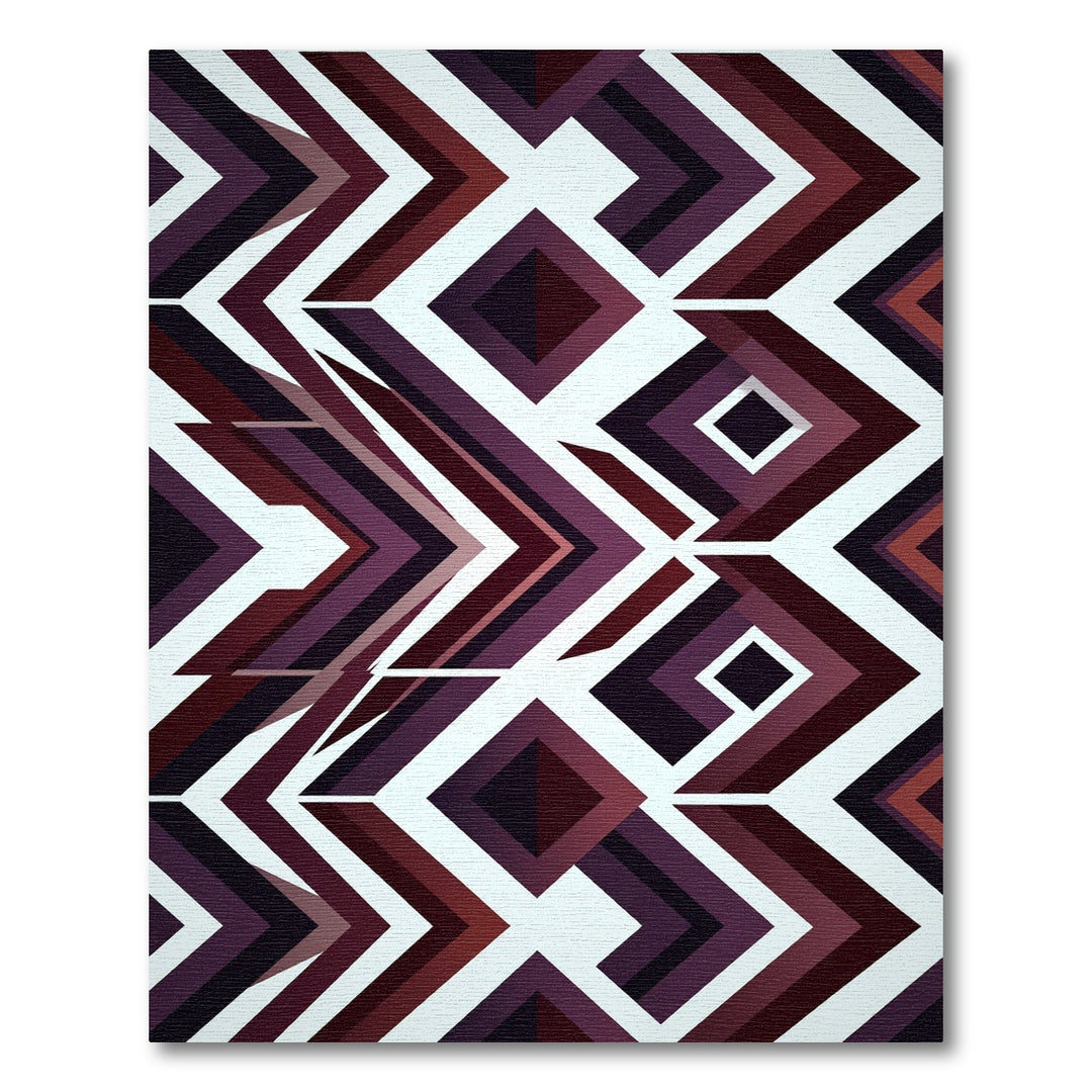 Bold Plum Chevron Diamond Rug