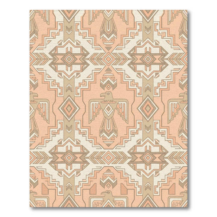 Peach Tribal Thunderbird Geometric Rug