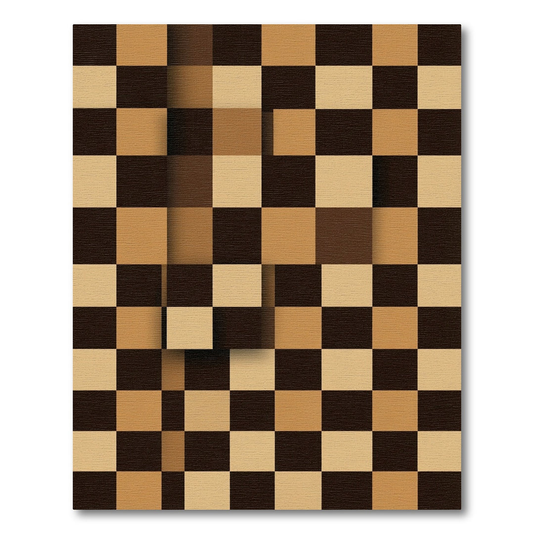 Brown Checkerboard Depth Squares Rug