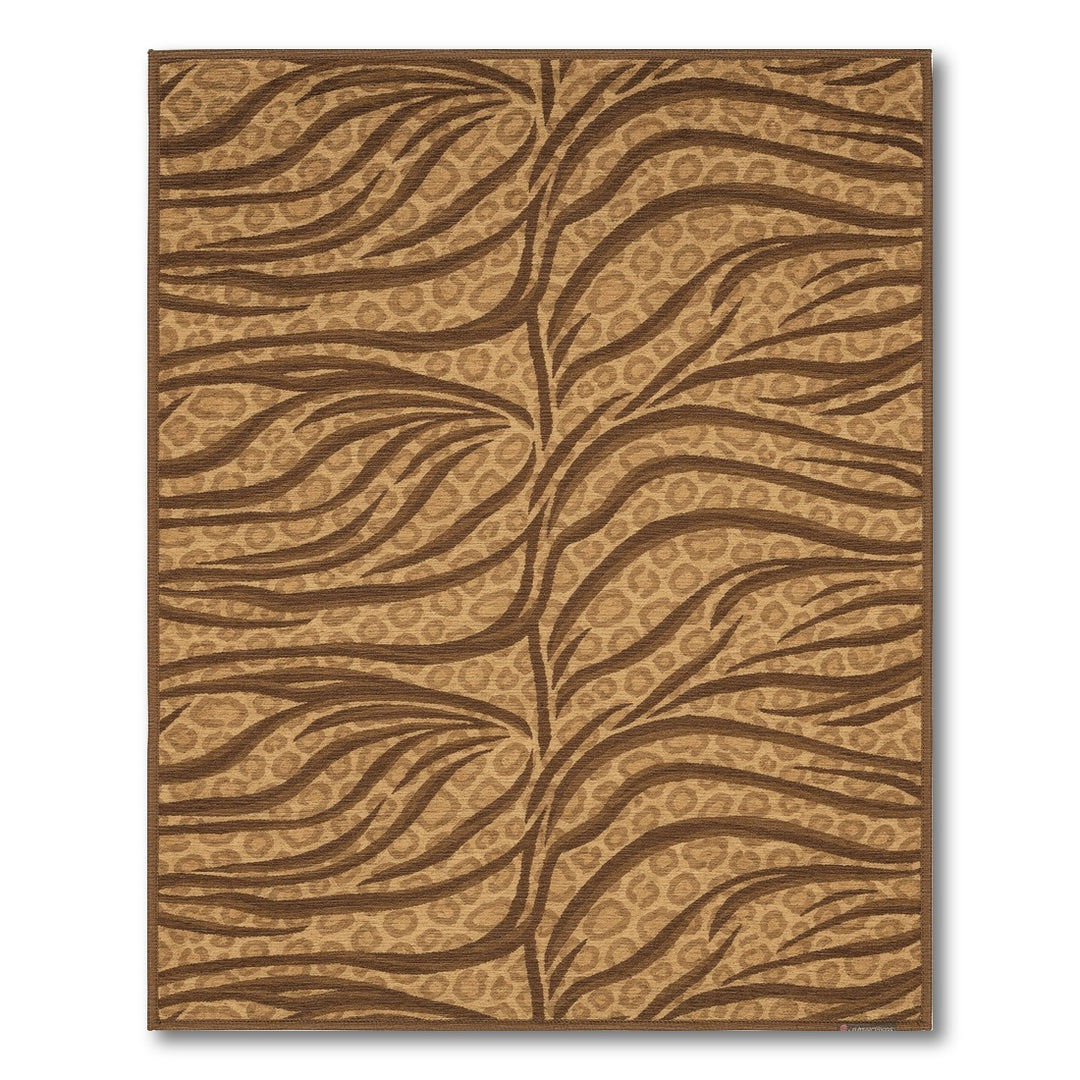 Brown Wave Leopard Area Rug