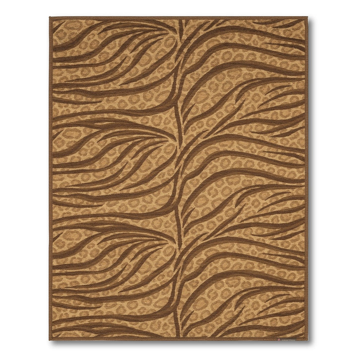 Brown Wave Leopard Area Rug