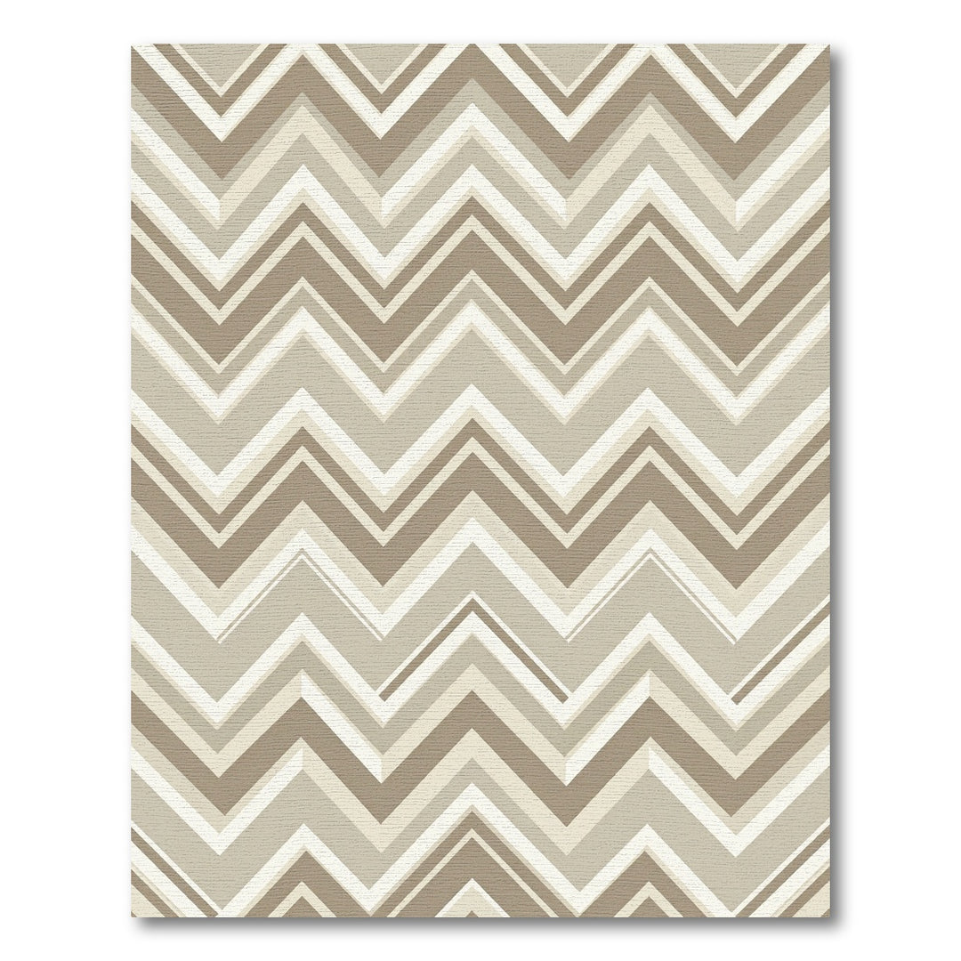 Chevron Layers Neutral Geometric Rug
