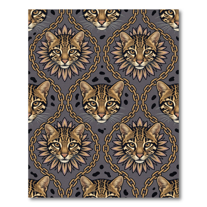 Elegant Ocelot Chain Medallion Rug