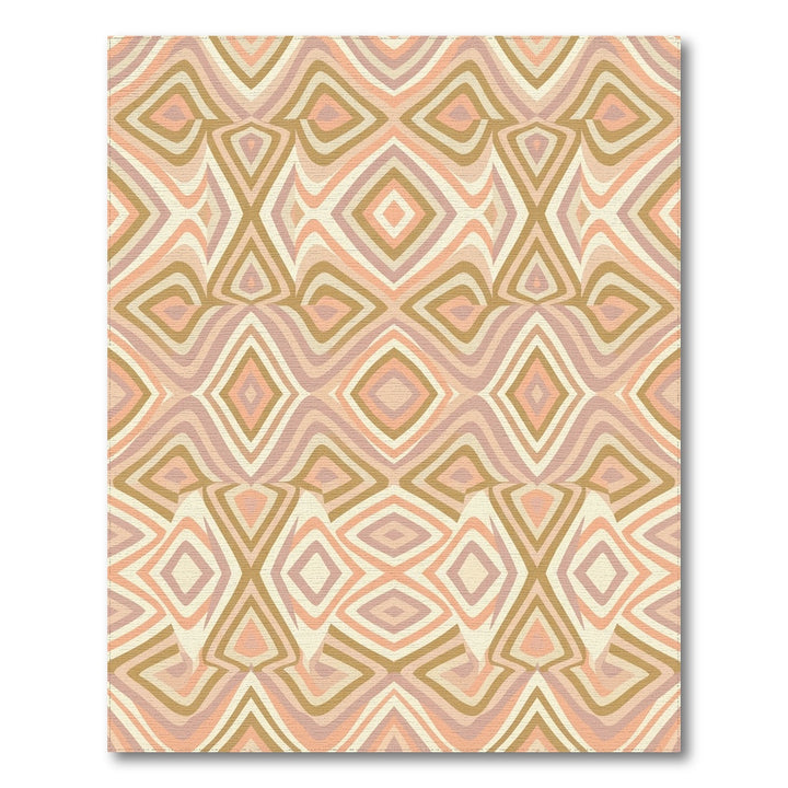 Pastel Terracotta Striped Diamond Rug