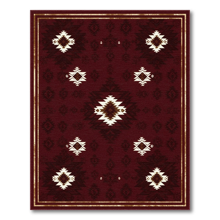 Red Southwestern Geometric Area Rug