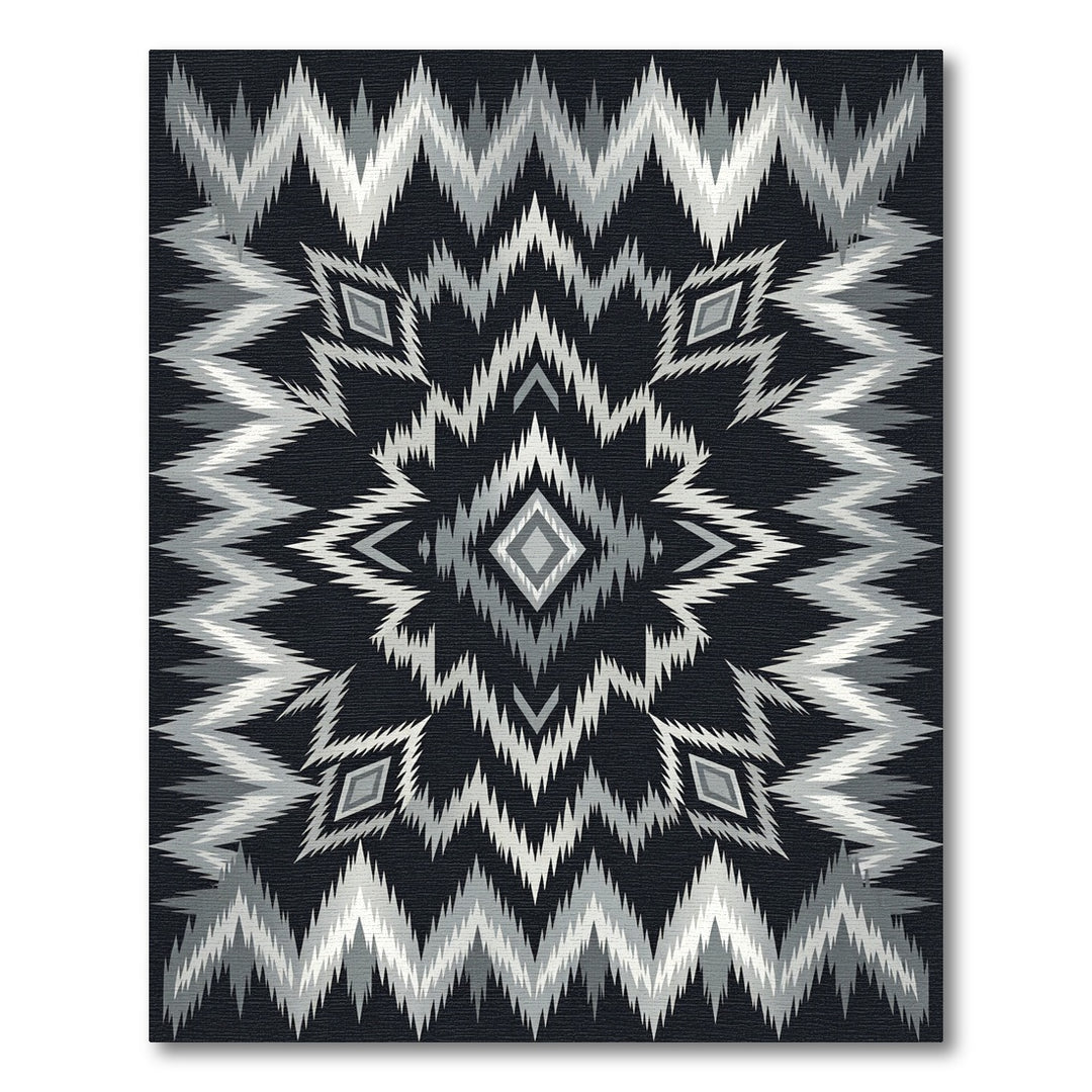Monochrome Tribal Diamond Chevron Rug