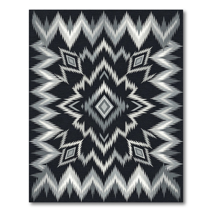Monochrome Tribal Diamond Chevron Rug