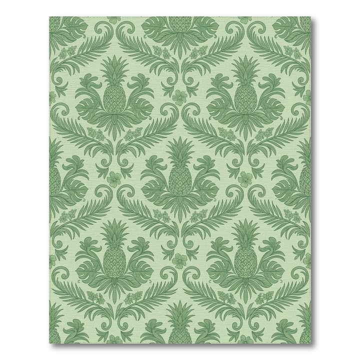 Emerald Green Pineapple Botanical Scroll Rug