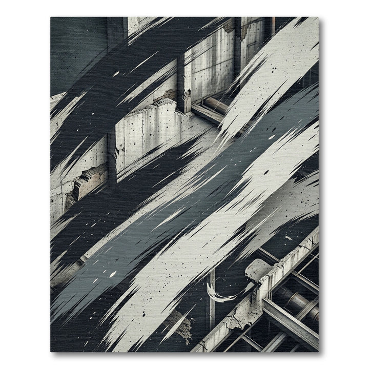 Abstract Grunge Concrete Brush Strokes Rug