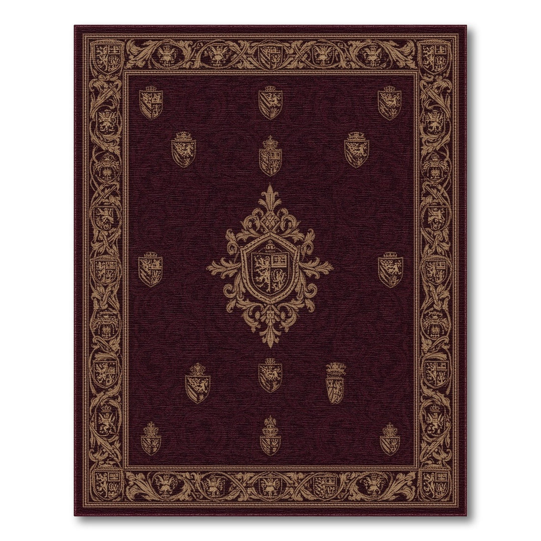 Royal Crest Burgundy Area Rug