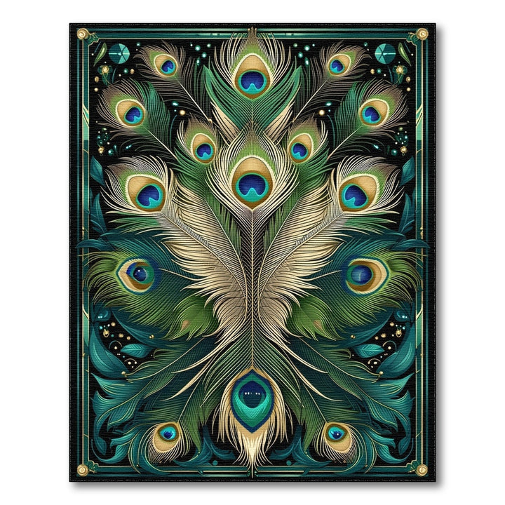 Blue and Teal Peacock Feather Blue Teal Area Rug