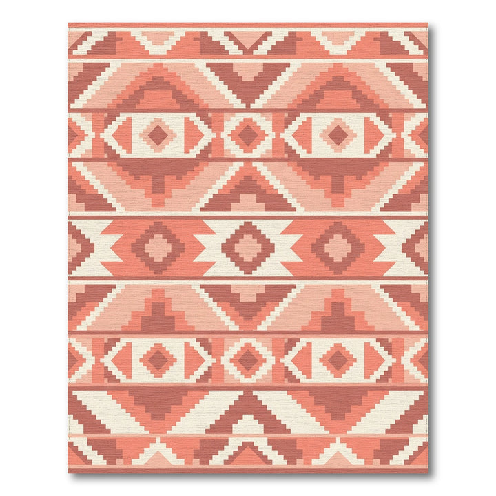 Geometric Coral Diamond Staircase Rug