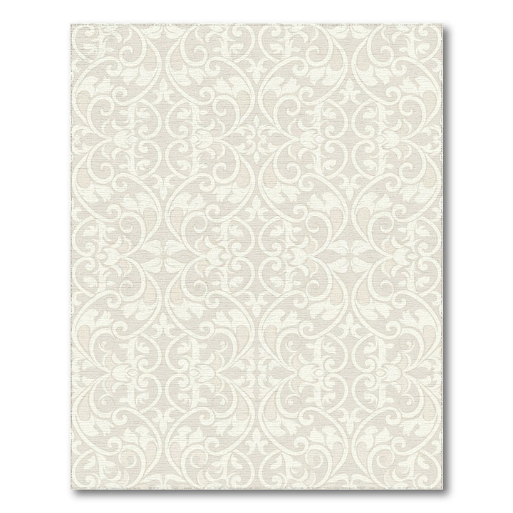Cream Baroque Scroll Lace Rug