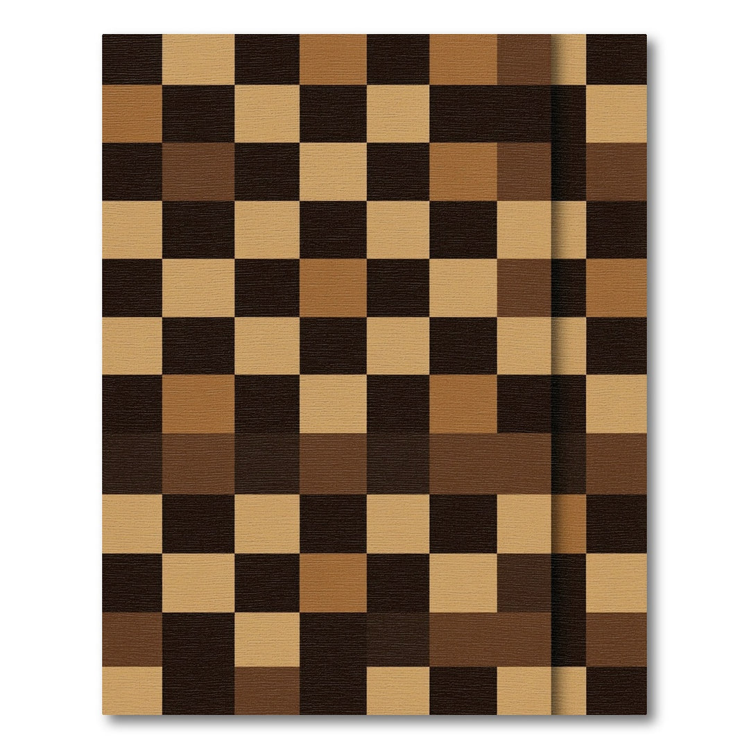 Earthy Brown Checkerboard Squares Rug