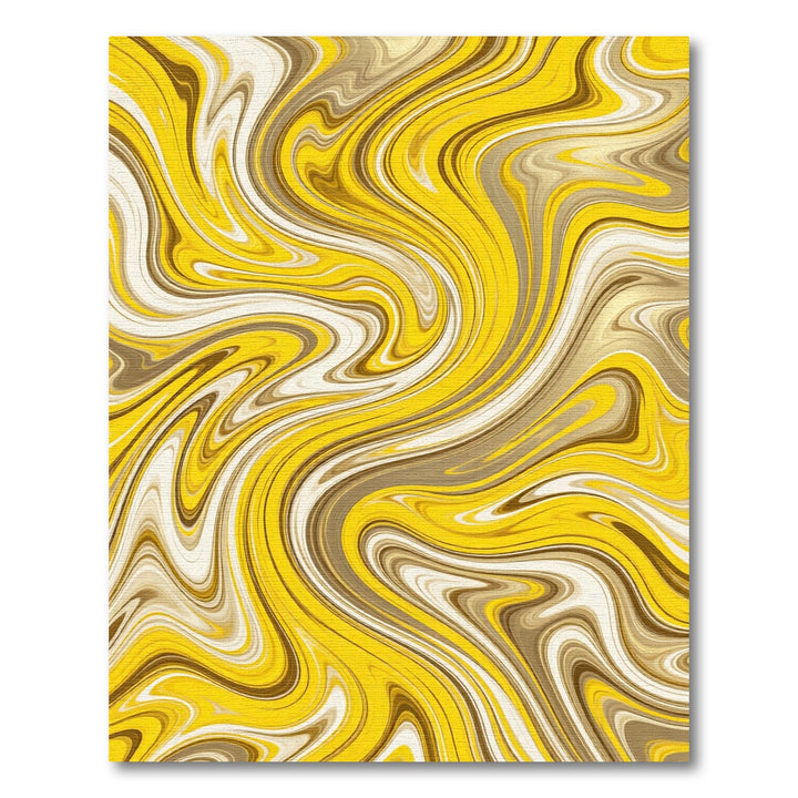 Marbled Yellow Gold Cream Swirl Rug