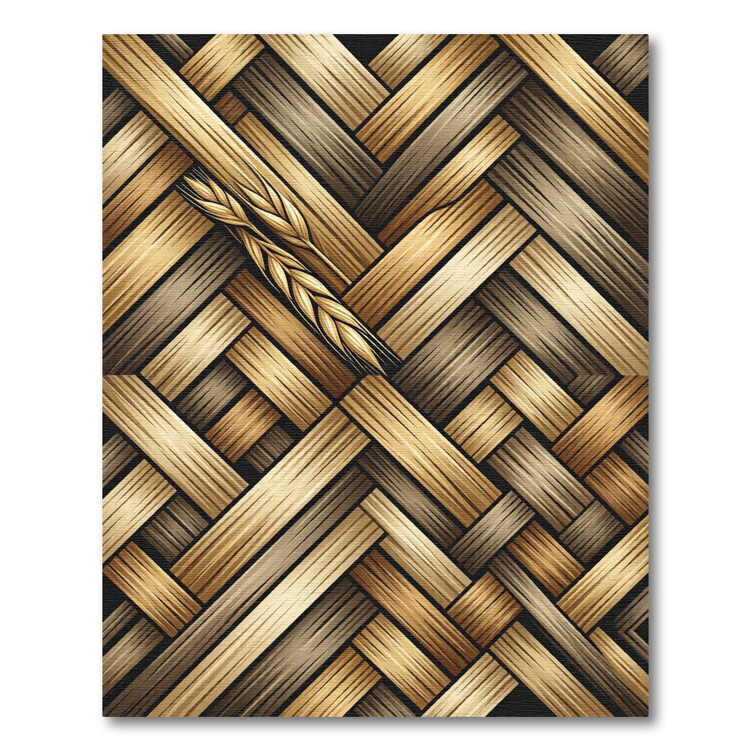 Golden Wheat Basketweave Accents Rug