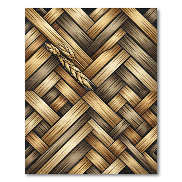 Golden Wheat Basketweave Accents Rug