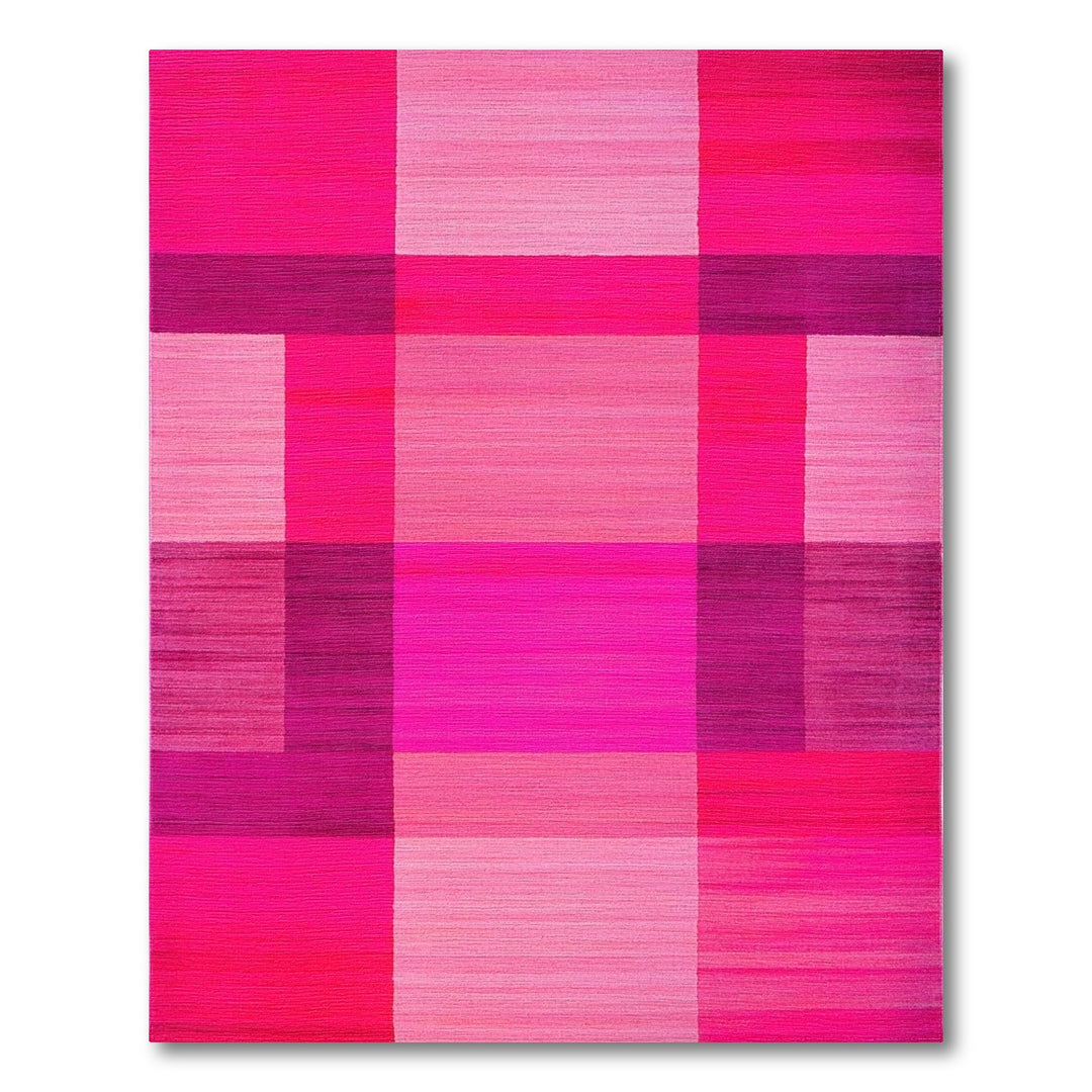 Geometric Modern Bold Pink Geometric Block Area Rug