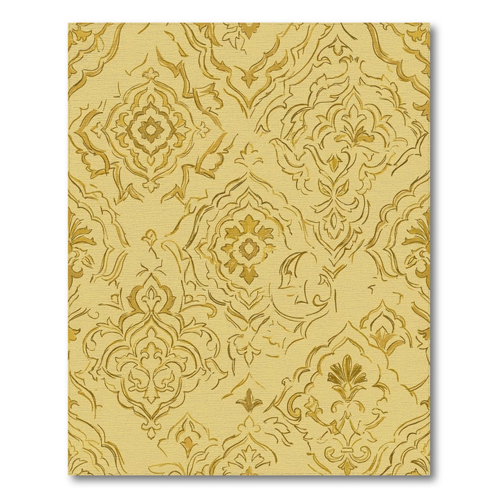 Golden Ochre Vintage Floral Medallion Rug