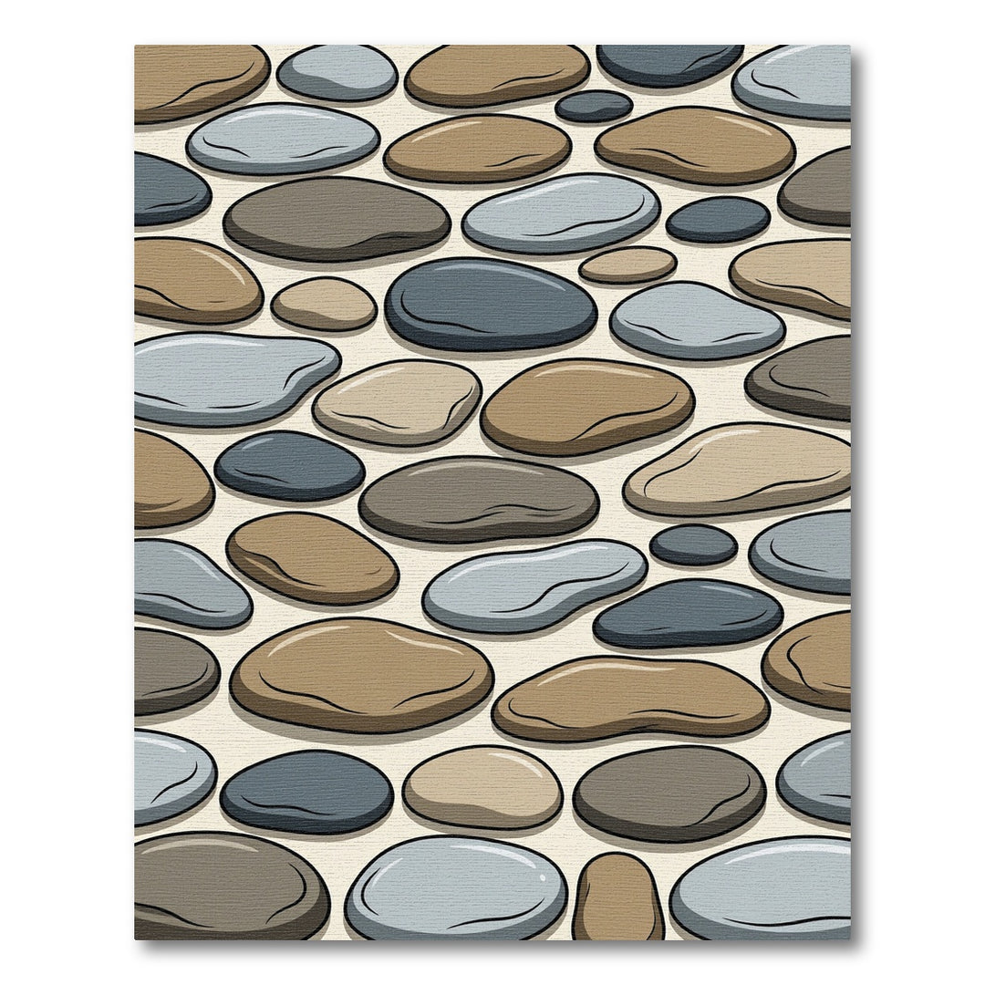 Smooth River Stone Cluster Rug