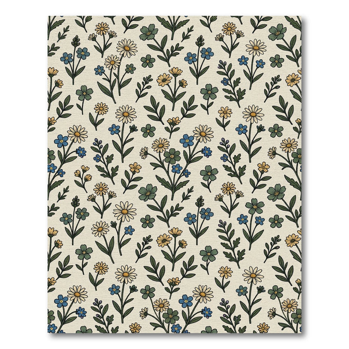 Whimsical Botanical Daisy Meadow Rug
