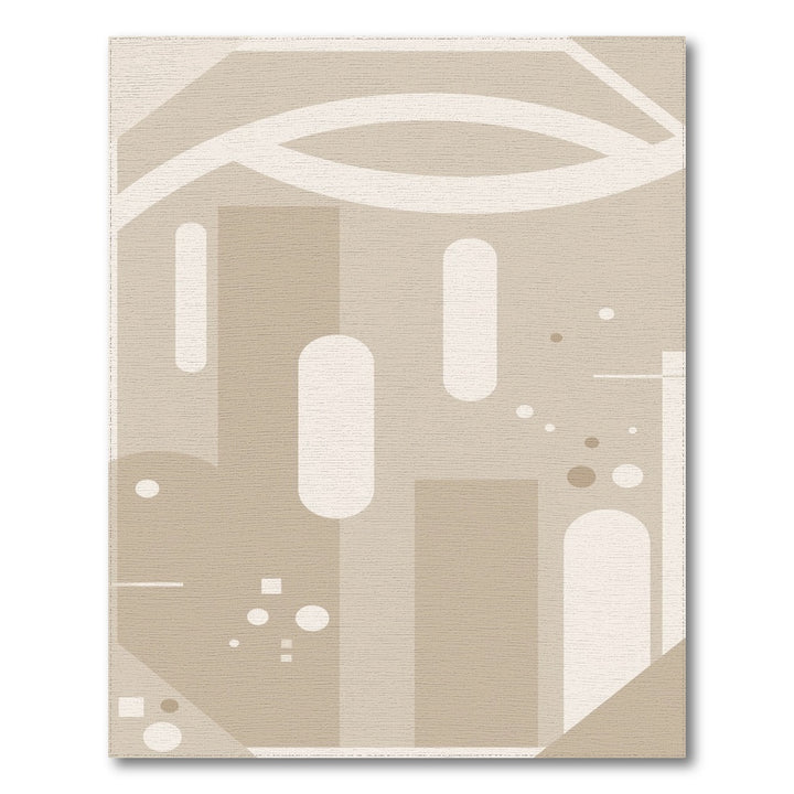 Beige Geometric Modern Area Rug
