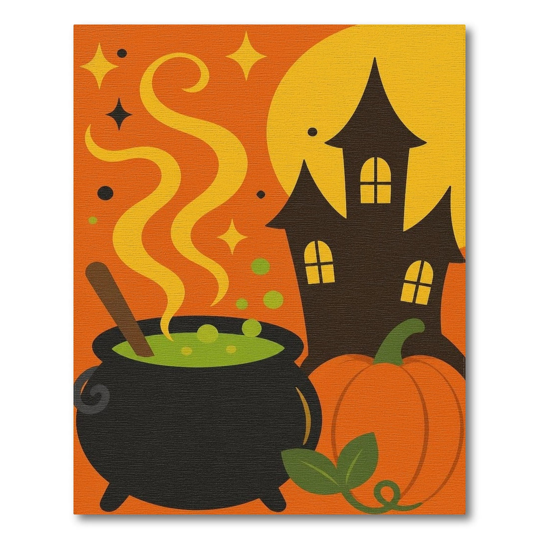 Halloween Cauldron Pumpkin Kids Rug