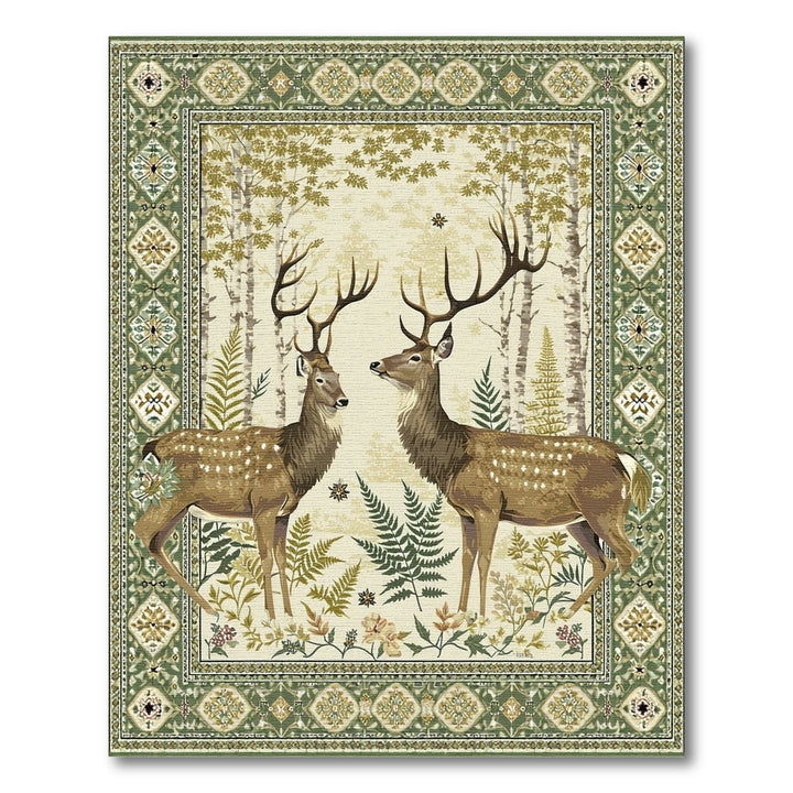 Rustic Forest Deer Area Rug