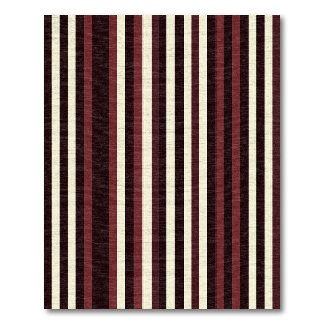 Bold Burgundy Ivory Stripe Rug