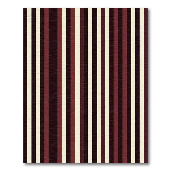 Bold Burgundy Ivory Stripe Rug