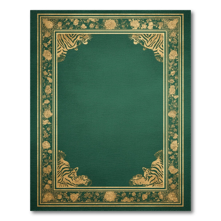 Green Tiger Floral Area Rug