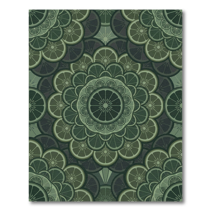Emerald Citrus Mandala Rug