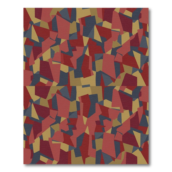 Crimson Gold Slate Abstract Terracotta Rug
