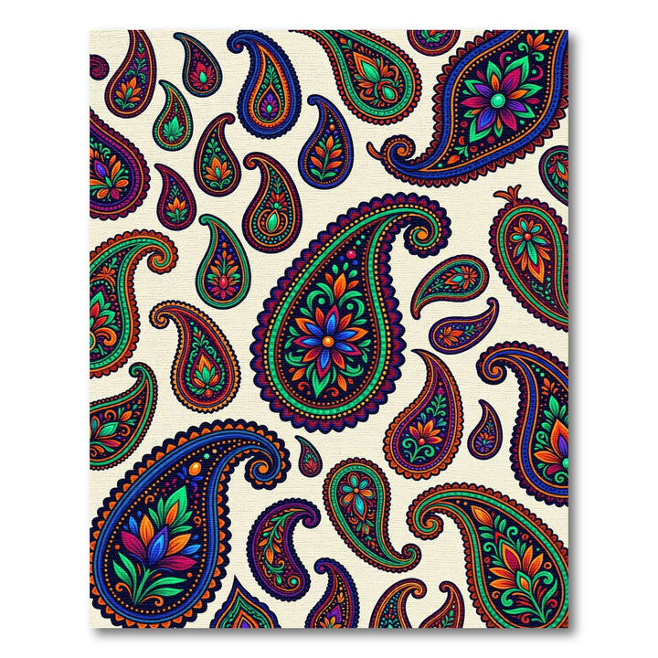 Vibrant Bold Paisley Drop Motif Rug