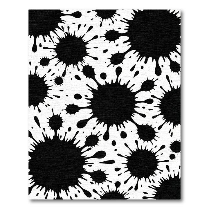 Bold Black Ink Splatter Arrangement Rug