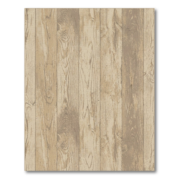 Rustic Tan Wood Grain Vertical Planks Rug